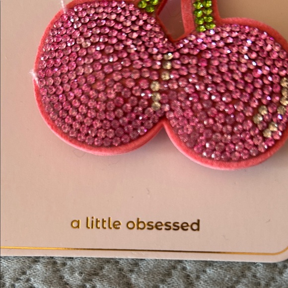 Pink and Green Cherry Bag Charm - Picture 2 of 3